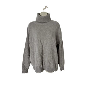 Reiss 100% Merino Wool Randy Turtleneck Sweater Gray Large Luxury Old Money